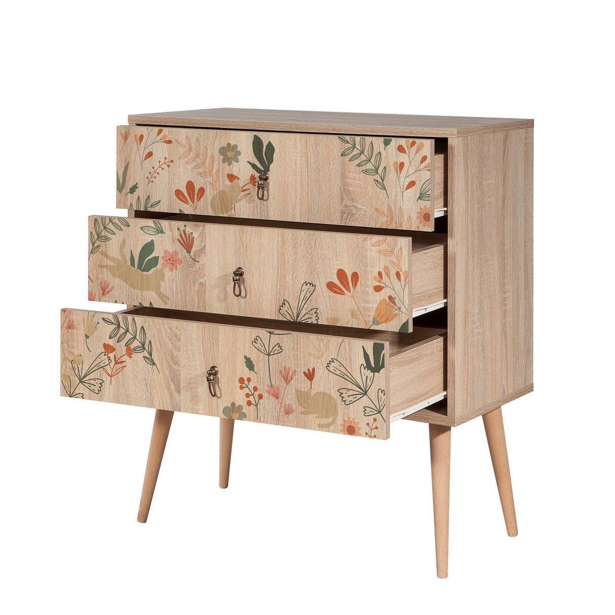 Comoda City Trio Dresser, Multicolor, 80x89x40 cm
