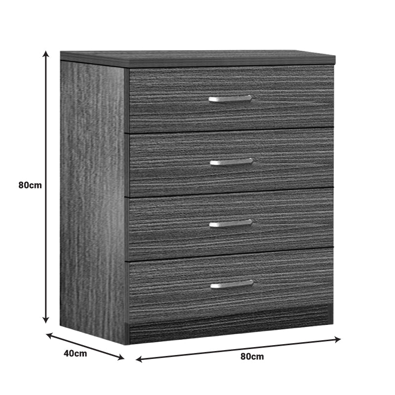Comoda cu 4 sertare Killian, Sonoma - Wenge, 80x40x80 cm - Antracit