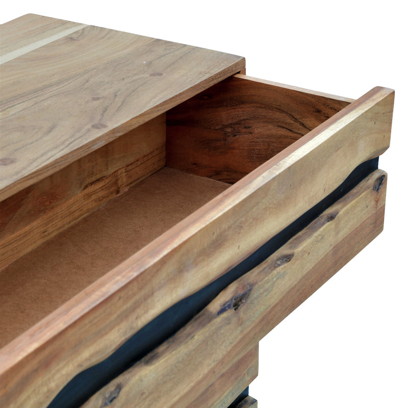 Comoda cu spatiu de depozitare Imena, lemn masiv de acacia, nuanta Naturala, 80x38x87 cm