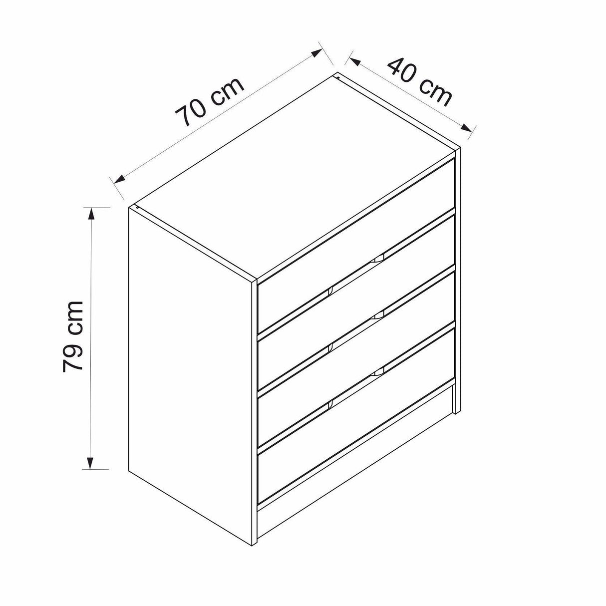 Comoda Elina - 8173, Nuc, 70x40x80 cm