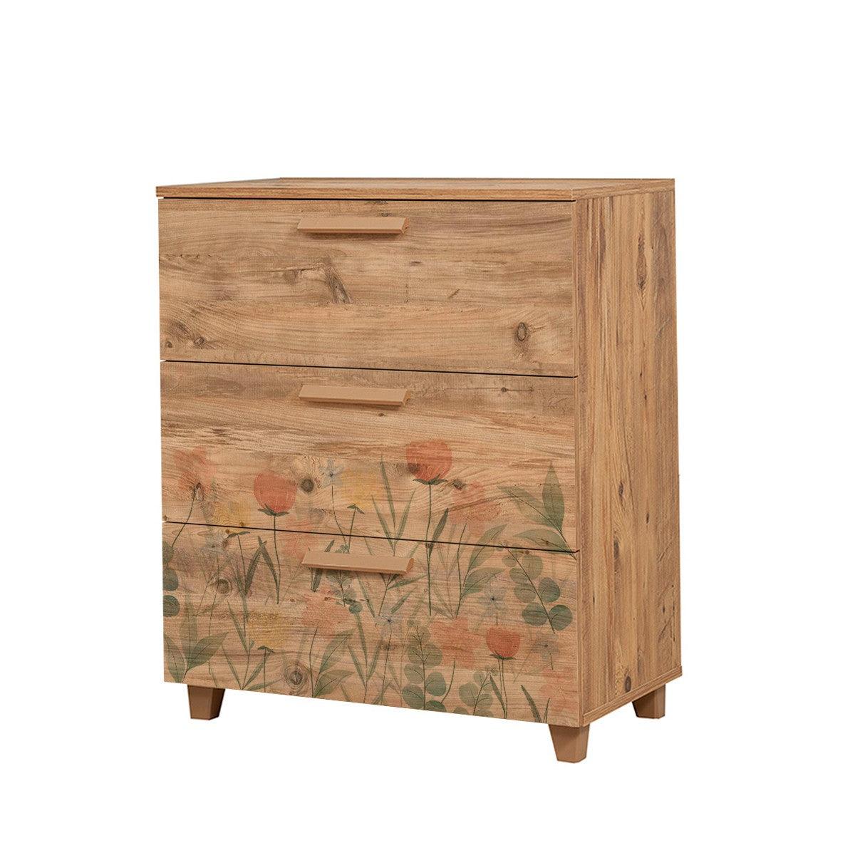 Comoda Leva Gravis Flow Dresser 6, Stejar, 95x43x80 cm
