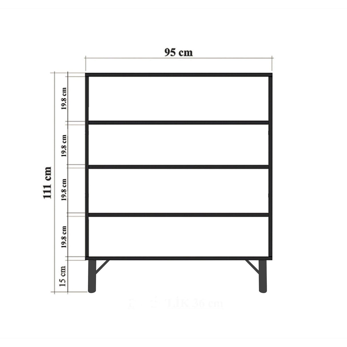 Comoda Multilux Multi Purpose Cabinet, 95x111x36 cm - Galben