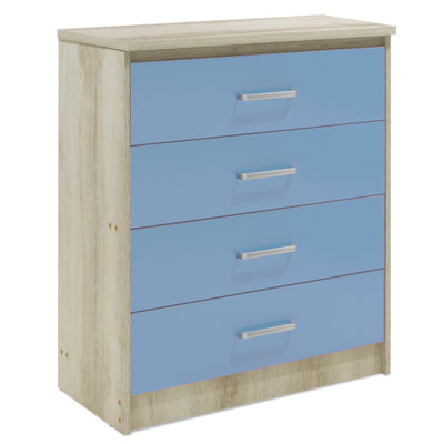 Comoda pentru copii cu 4 sertare Sertar Looney, castillo-albastru 80x40x95 cm