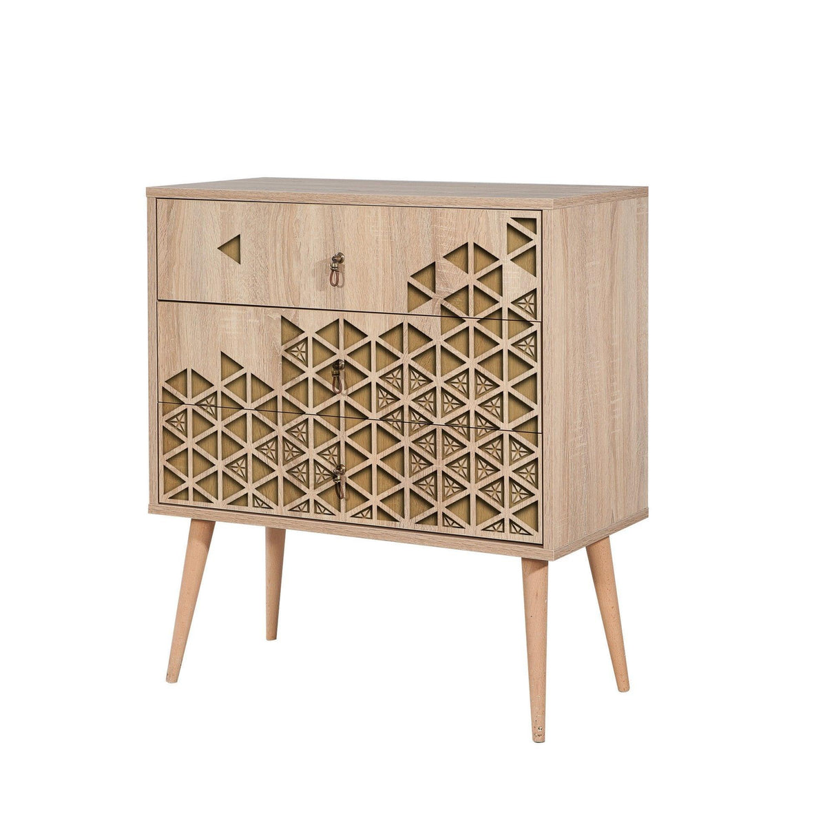 Comoda Trio Dresser 1, Stejar Sonoma, 90x40x80 cm