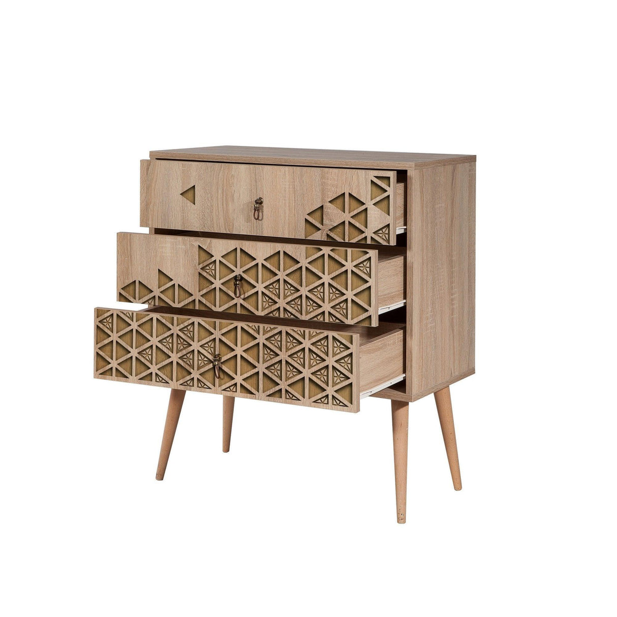 Comoda Trio Dresser 1, Stejar Sonoma, 90x40x80 cm
