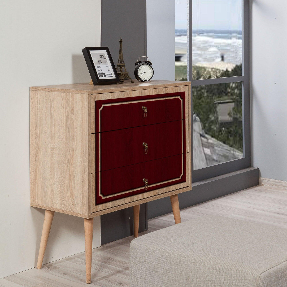 Comoda Trio Dresser 10, Sonoma, 90x40x80 cm