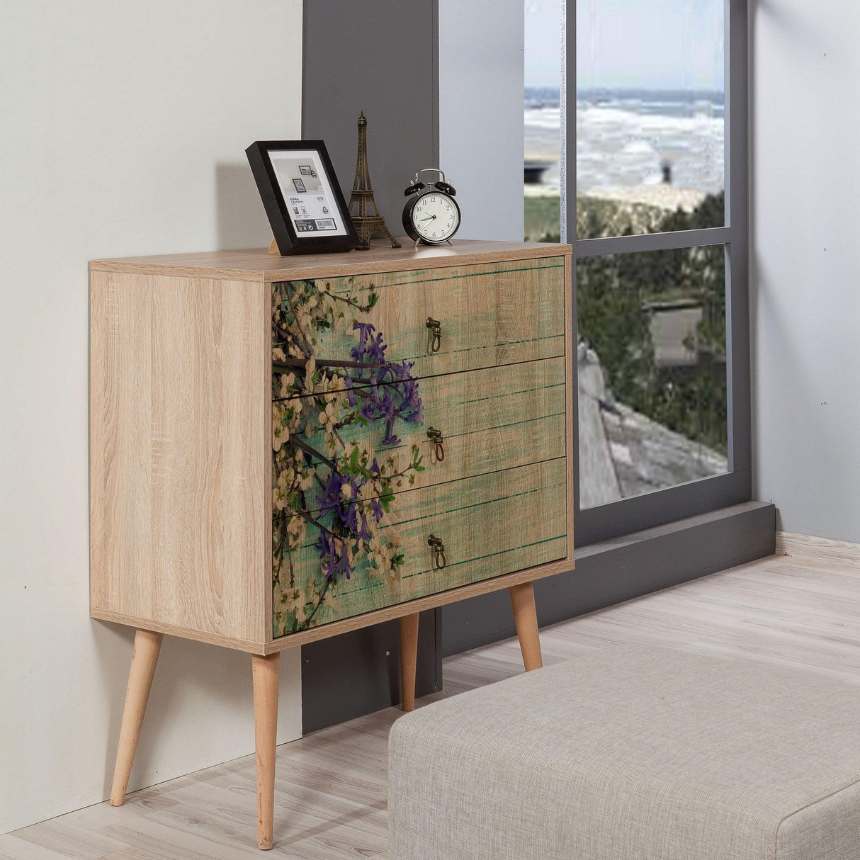 Comoda Trio Dresser 14, Sonoma, 90x40x80 cm