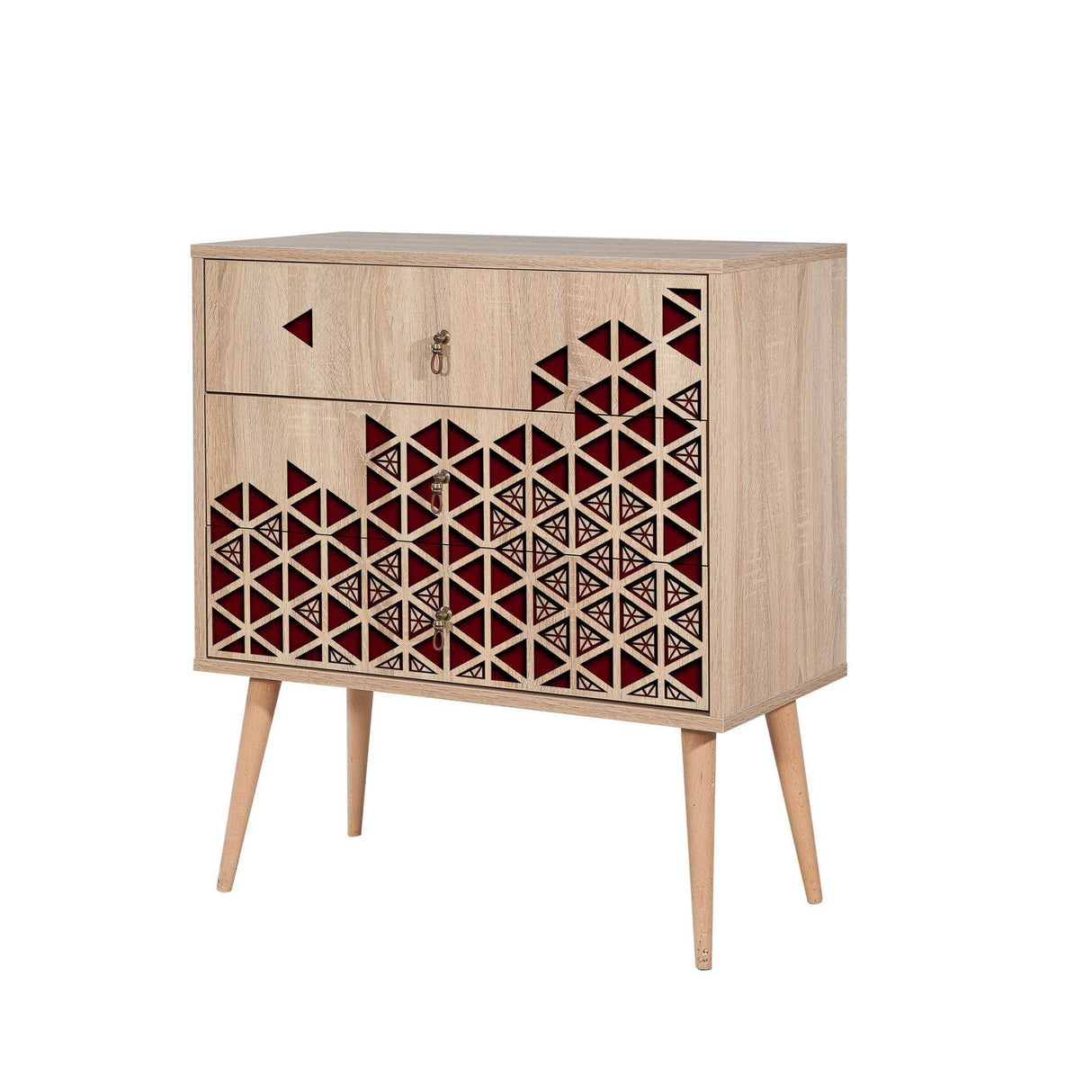 Comoda Trio Dresser 3, Sonoma, 90x40x80 cm