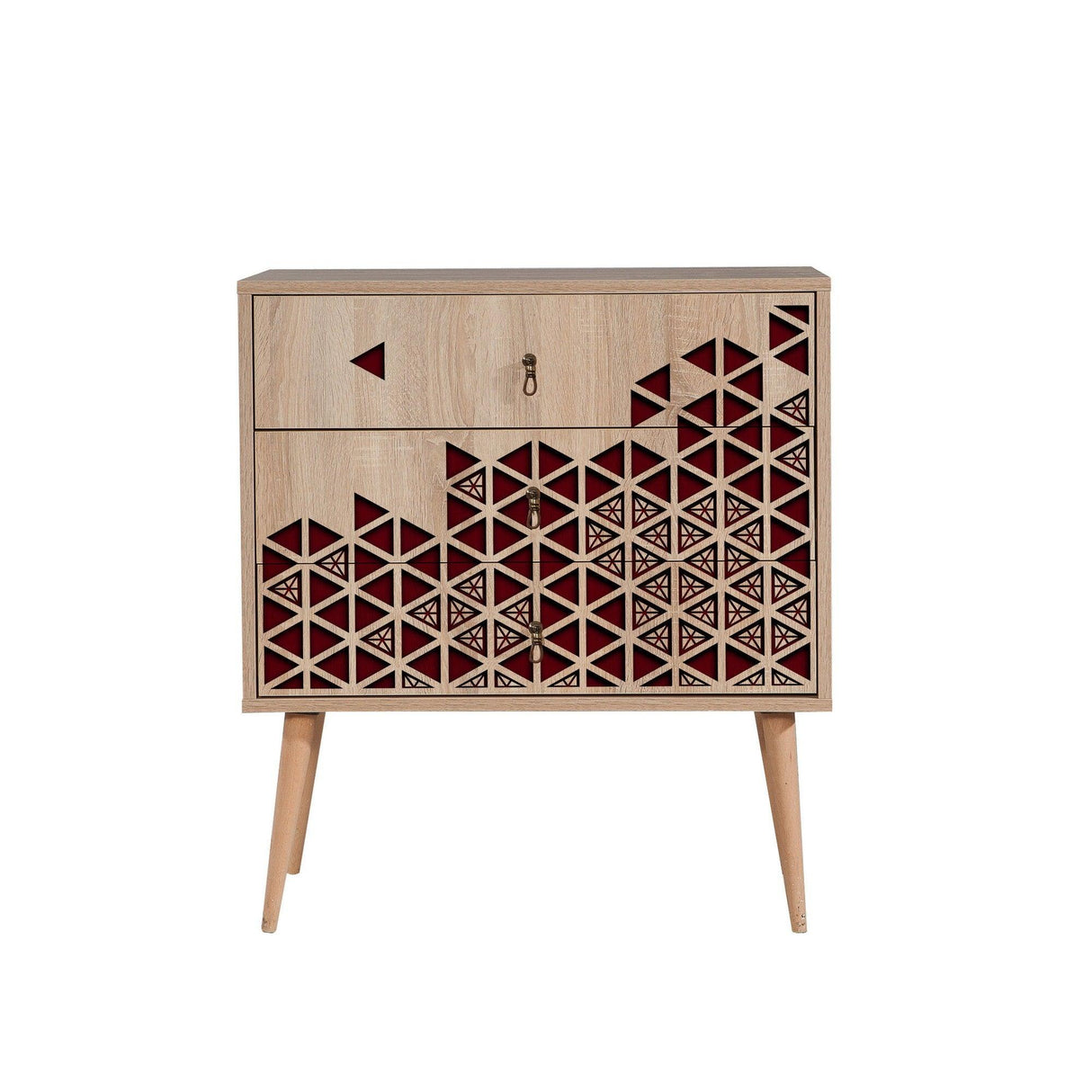 Comoda Trio Dresser 3, Sonoma, 90x40x80 cm