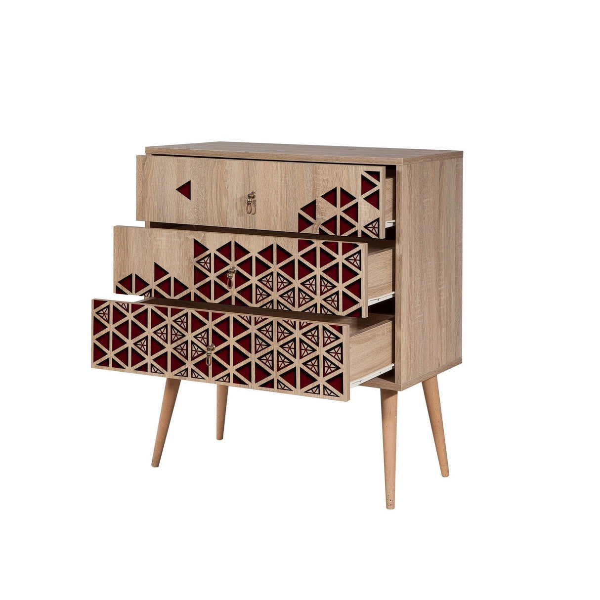 Comoda Trio Dresser 3, Sonoma, 90x40x80 cm