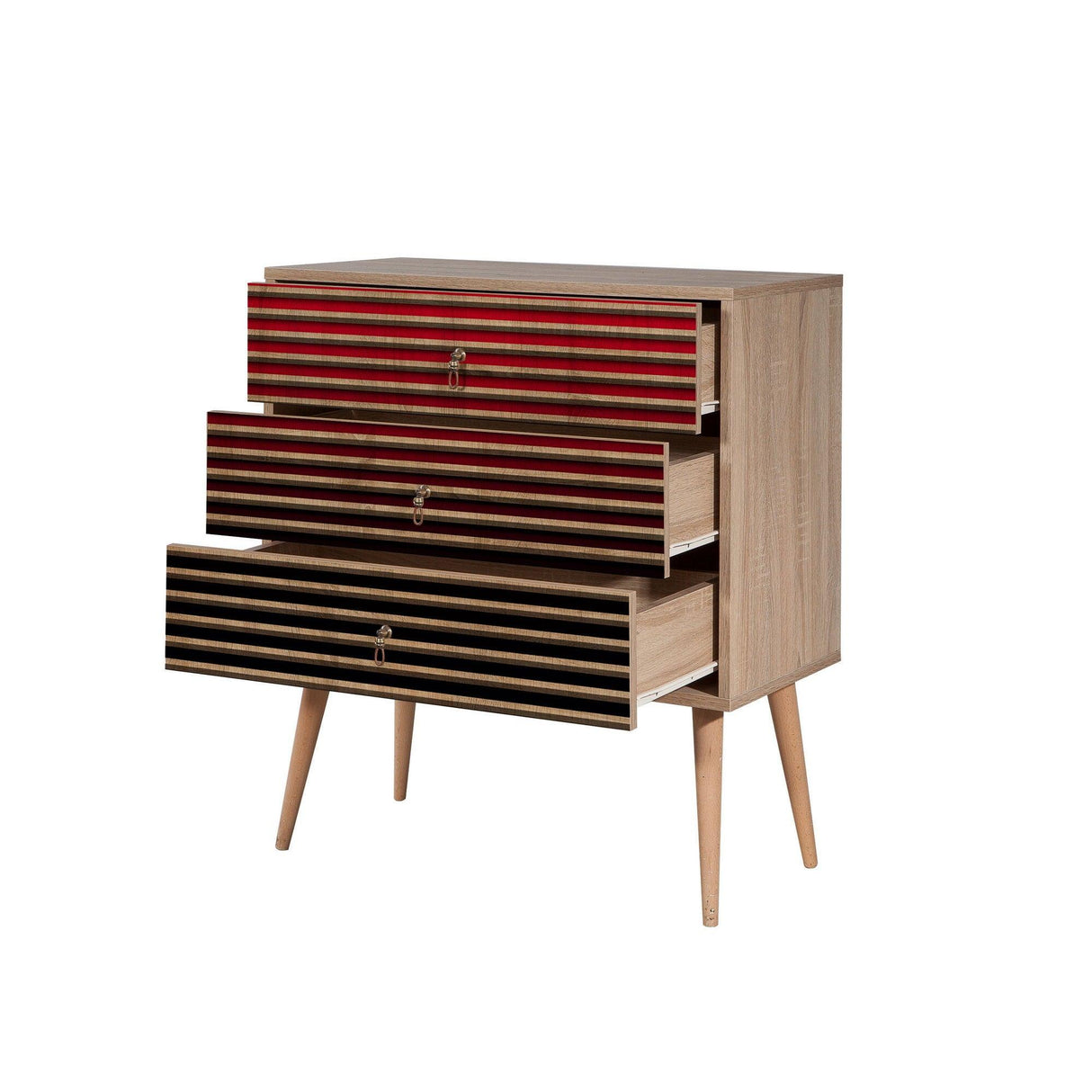 Comoda Trio Dresser 6, Sonoma, 90x40x80 cm