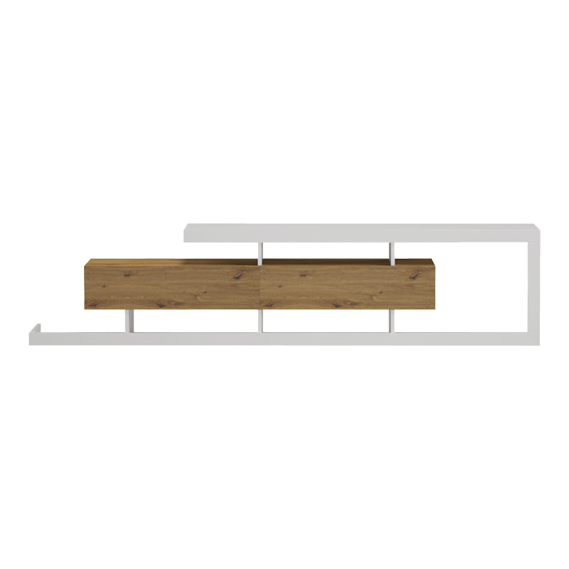 Comoda TV Arbero, 198x40x45 cm - Alb-Stejar
