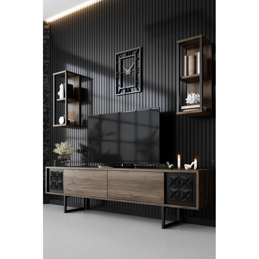 Comoda TV Black Line TV Stand Stylish, Diverse culori, 180x48x30 cm - Nuc Negru