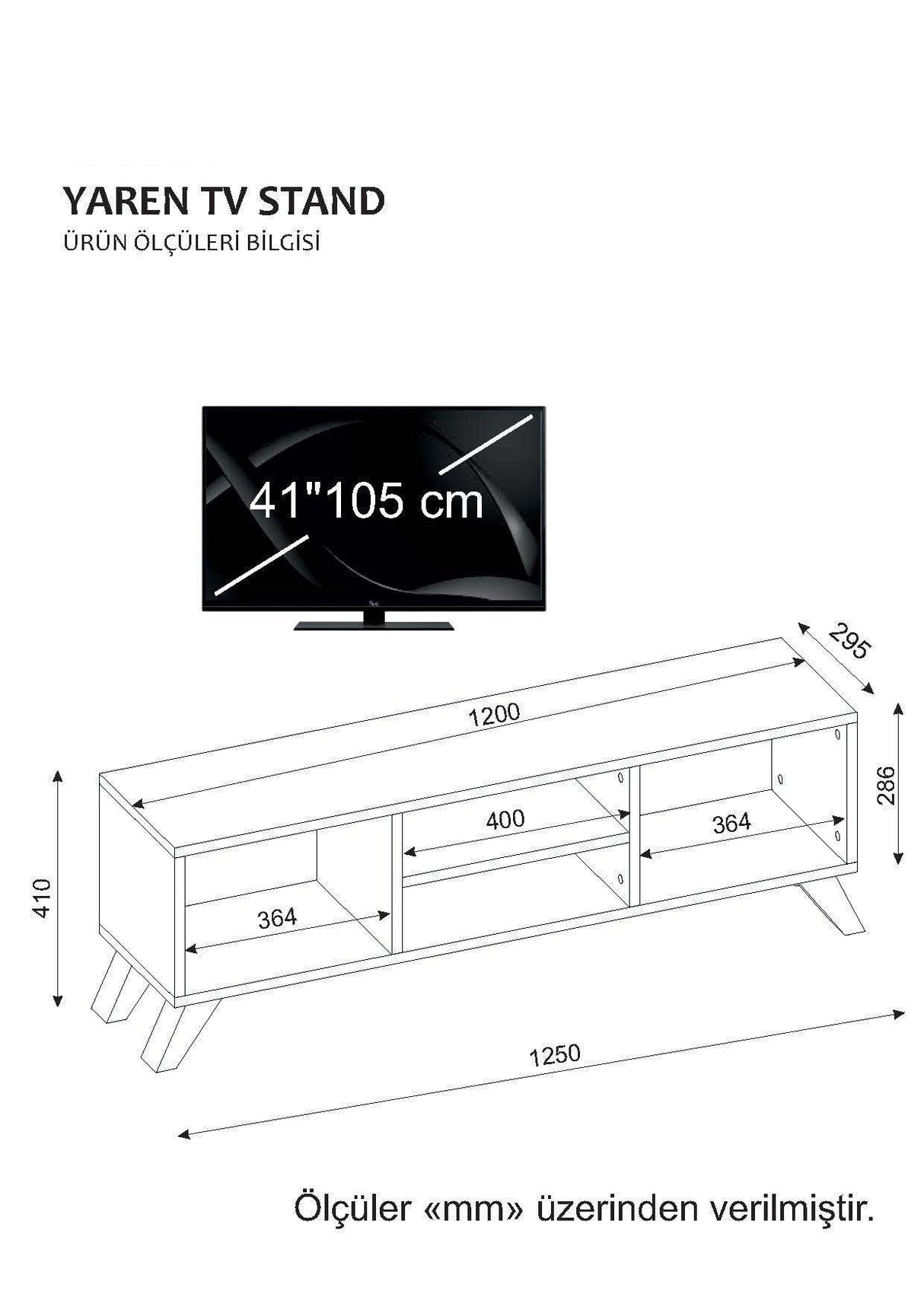 COMODA TV Blo, Alb, 125x41x29,5 cm
