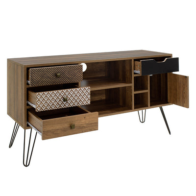 Comoda TV Boho, Nuc - Negru, 120x39x64 cm, perspectiva suplimentara