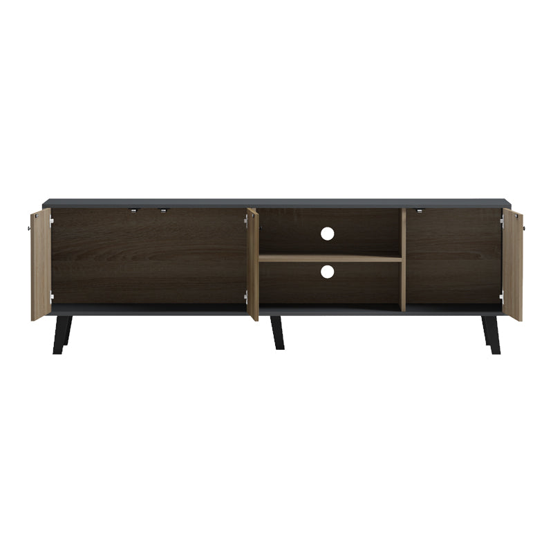 Comodă TV cu design modern, Tuscany Sonoma-Antracit, Stil Contemporan, PAL/MDF, 180x41x51 cm