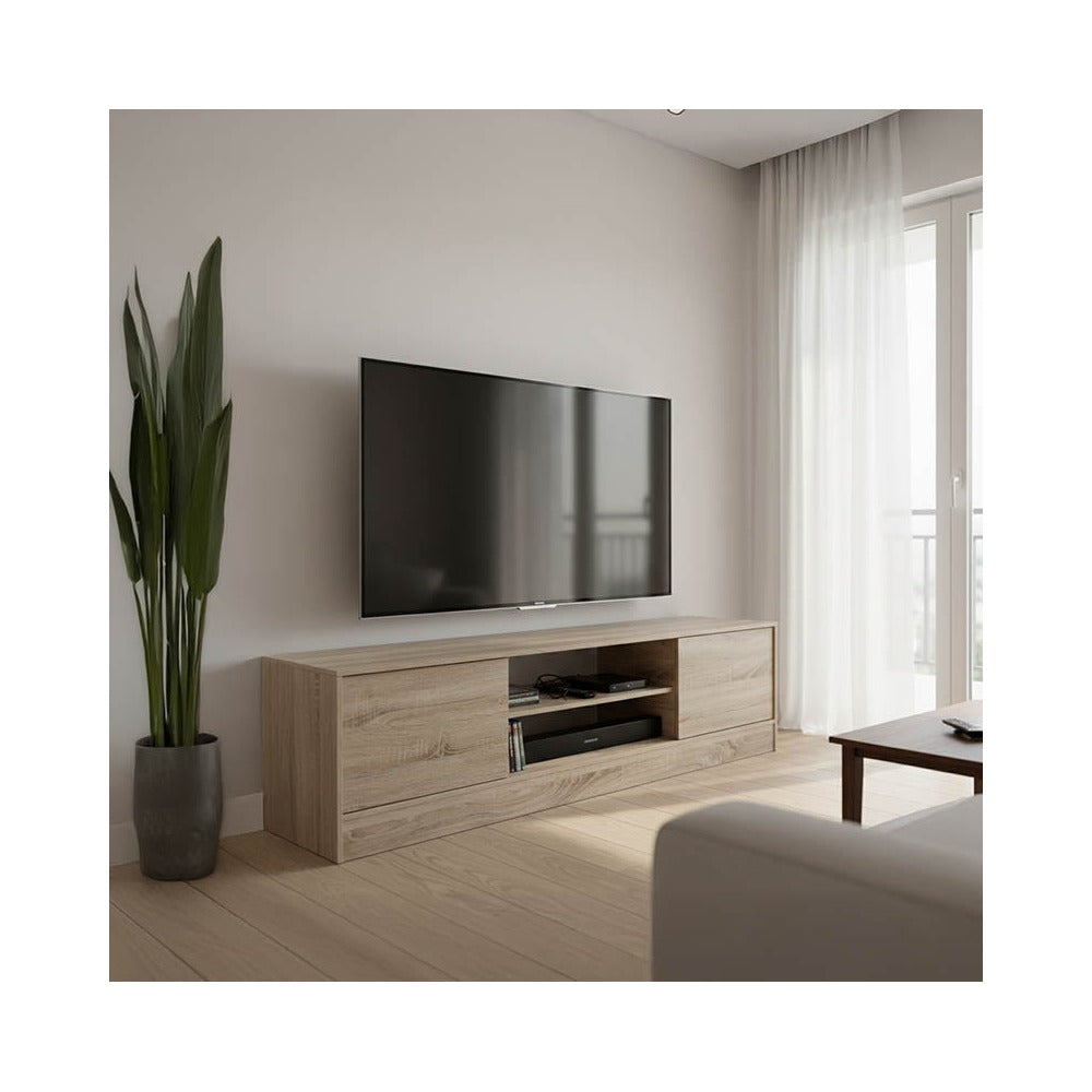 Comoda TV Sasa, Pal melaminat, 150x35x42 cm - Sonoma