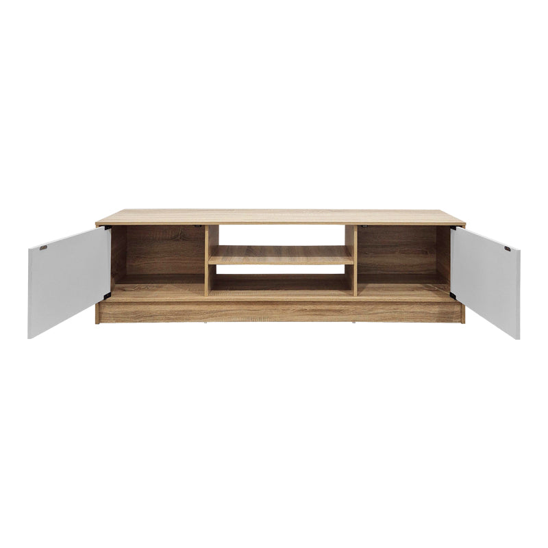 Comoda TV Sasa, Pal melaminat, 150x35x42 cm - Sonoma-Alb