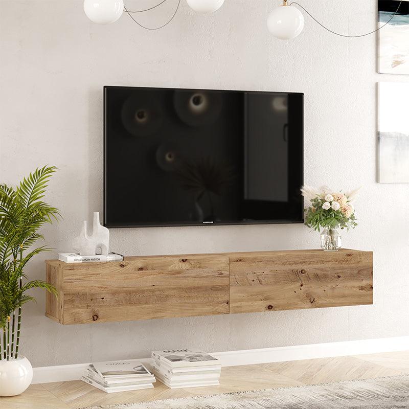 Comoda TV de perete Dello, Antracit - Sonoma, 180x32x30 cm - Sonoma