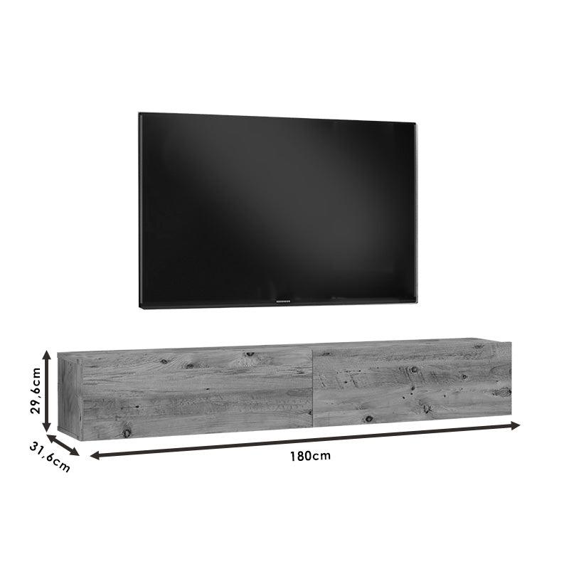 Comoda TV de perete Dello, Antracit - Sonoma, 180x32x30 cm - Sonoma