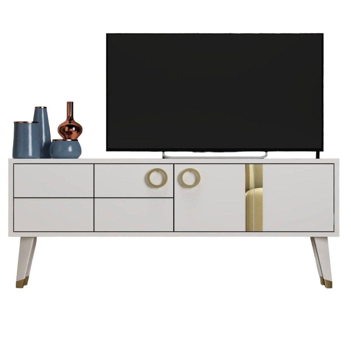 Comoda TV Eagle - White, Alb, 50x30x120 cm