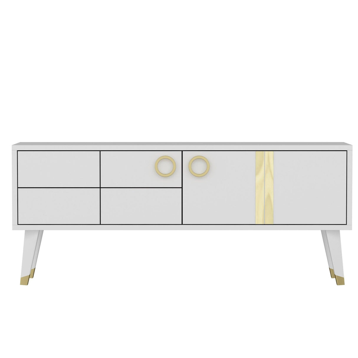 Comoda TV Eagle - White, Alb, 50x30x120 cm