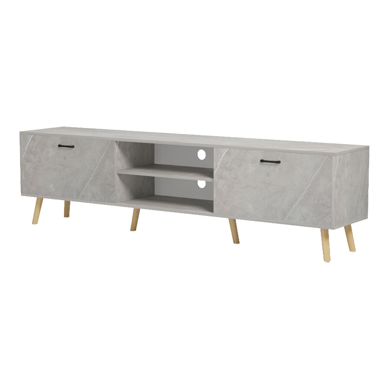 Comoda TV Gorna, Aspect marmura, Bej, 180x35x49 cm, imagine produs 5