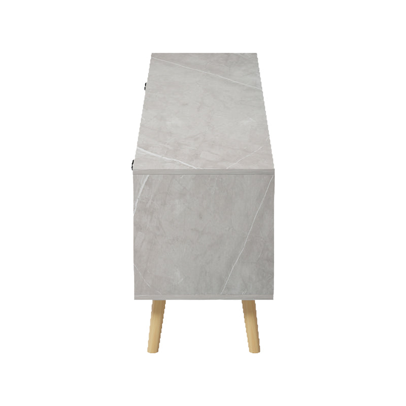 Comoda TV Gorna, Aspect marmura, Bej, 180x35x49 cm, imagine produs 6