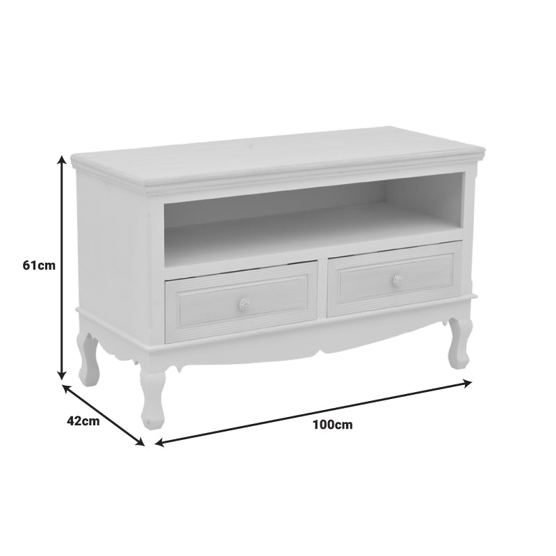 Comoda TV Joliene, Alb, 100x42x61 cm
