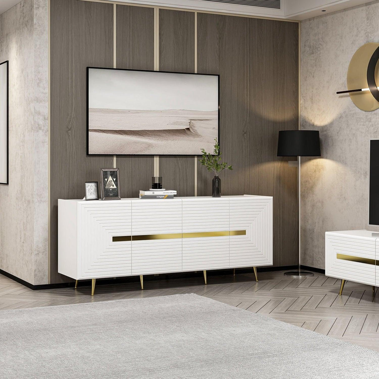 Comodă TV Jose Alb, 180x75x47 cm