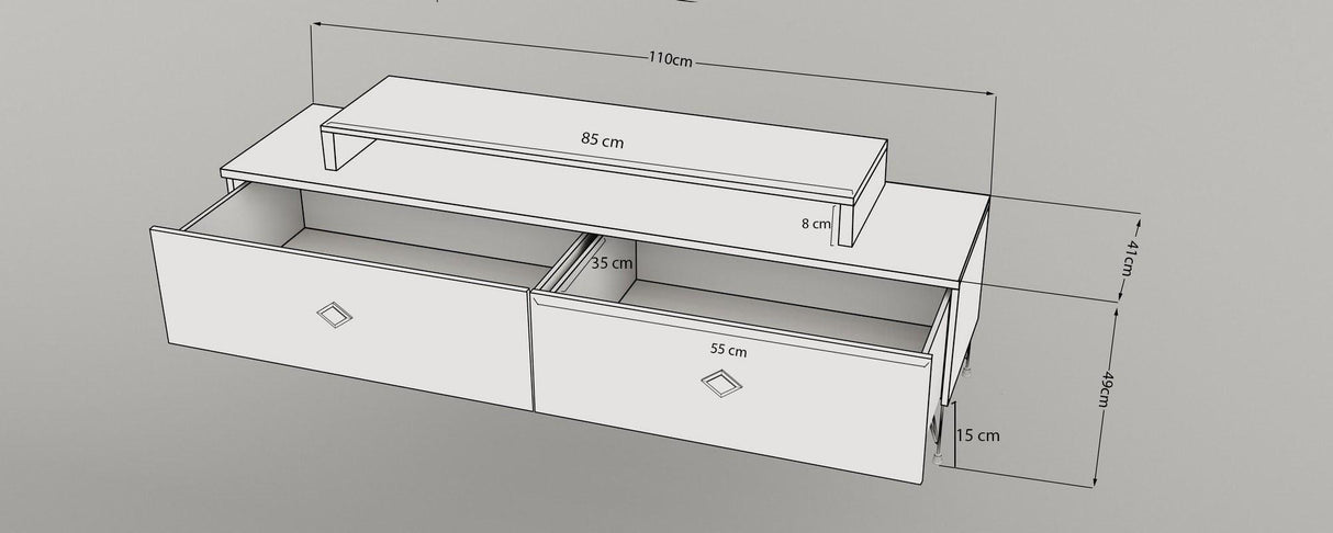 Comoda TV Kardelen, Nuc, 110 x 49 x 41 cm