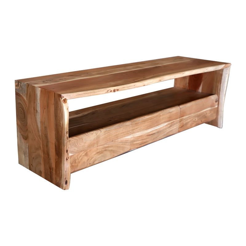 Comoda TV Konna lemn masiv de acacia nuc 140x40x45 cm