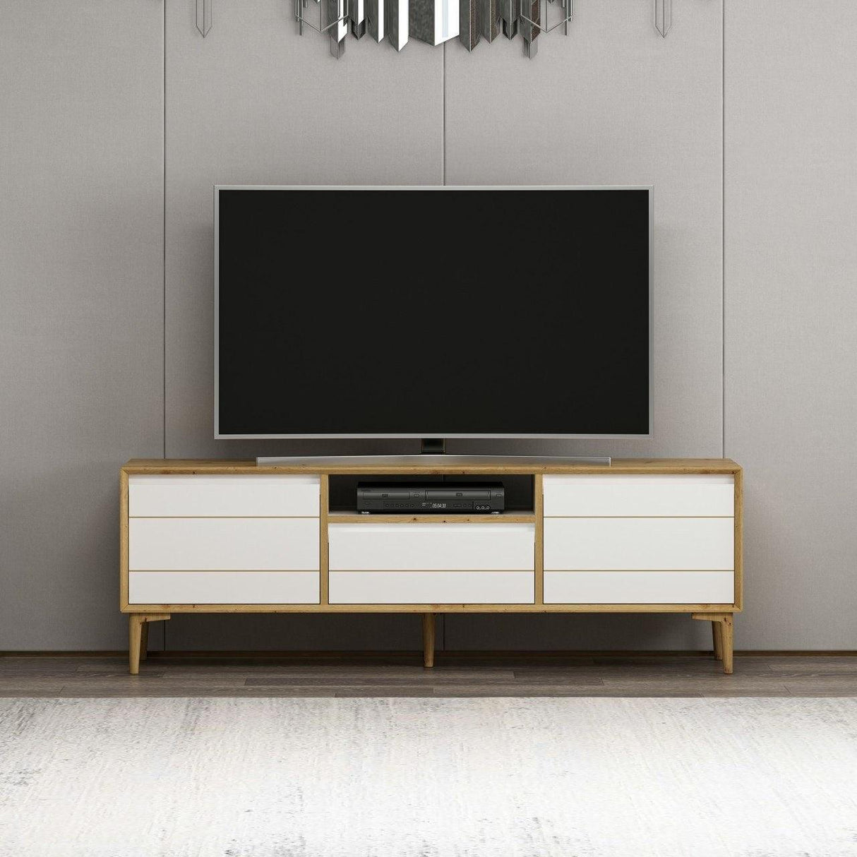 Comoda TV Lerry - White, Alb, 150x50x35 cm
