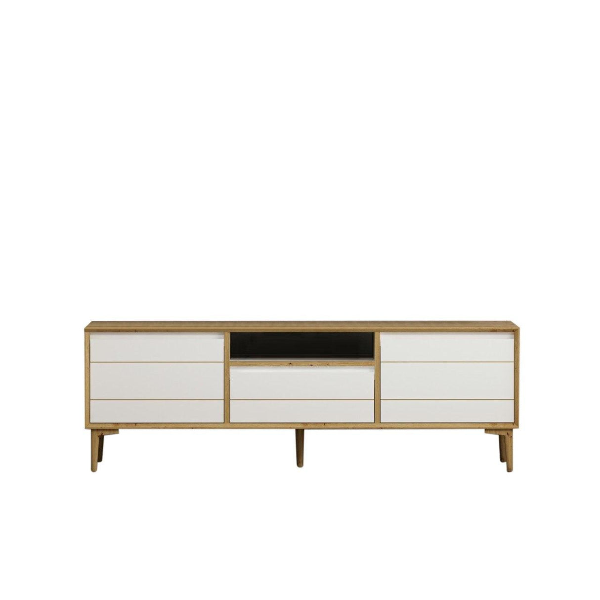 Comoda TV Lerry - White, Alb, 150x50x35 cm