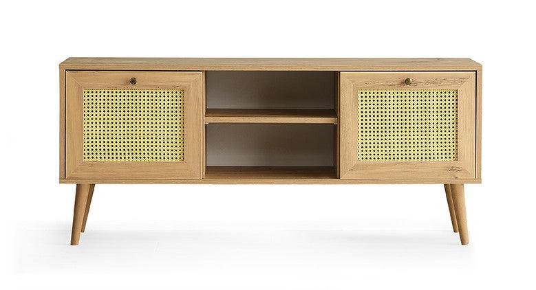 COMODA TV Letoon 140 cu 2 usi si rafturi, Stejar, 140 x 60 x 40 cm