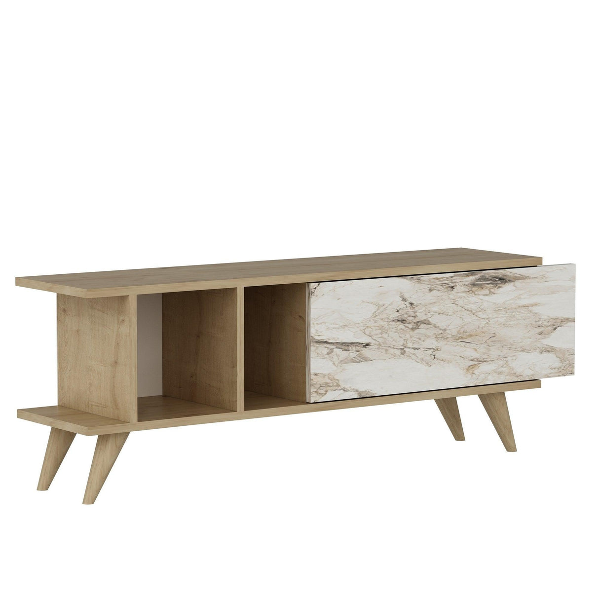 Comoda TV Liberty - Sapphire Oak, Marble, Stejar, 45x30x120 cm