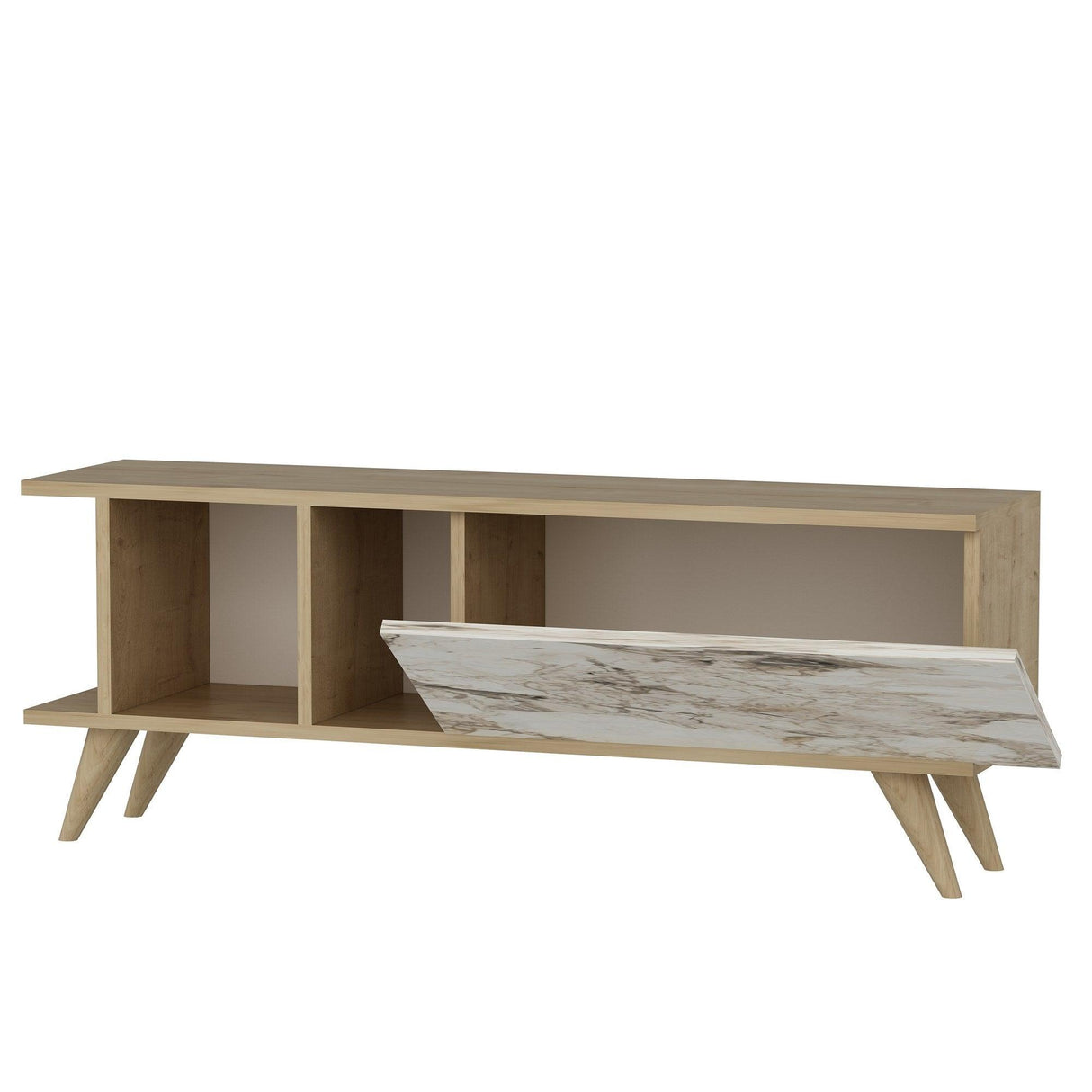 Comoda TV Liberty - Sapphire Oak, Marble, Stejar, 45x30x120 cm