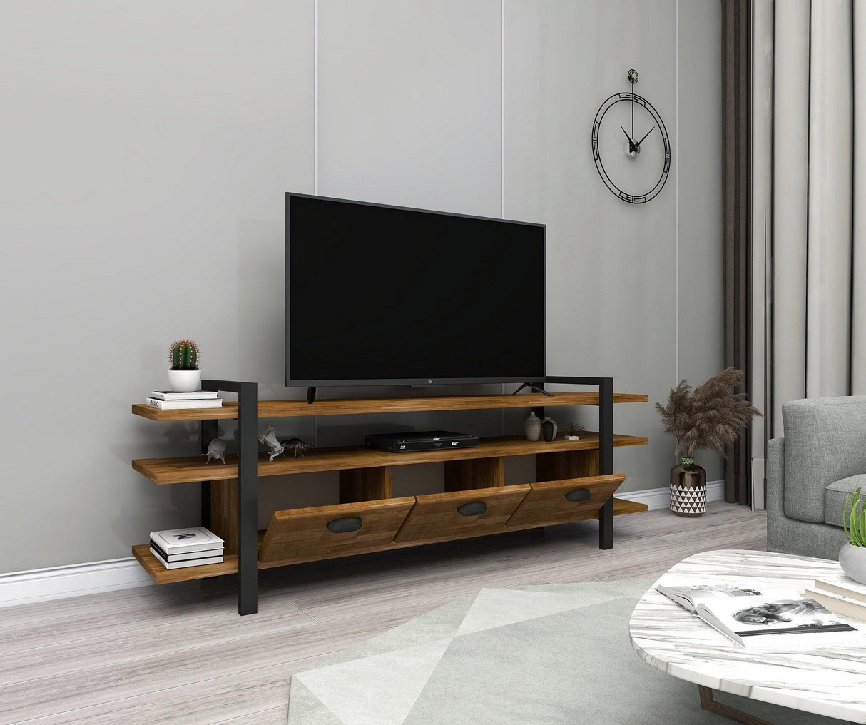 COMODA TV Lucca - Walnut, Nuc, 148x47x30 cm