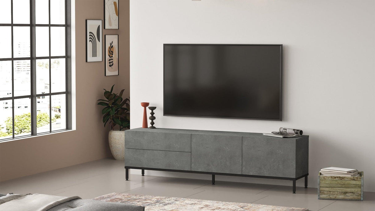 COMODA TV LV6 - RL, Argint, 170x46x36 cm