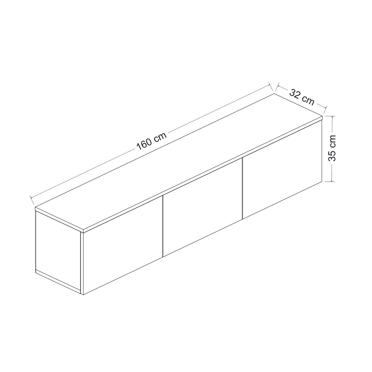 Comoda TV Neon Inarch, alb - stejar, pin atlantic, 160x32 cm - White
Oak