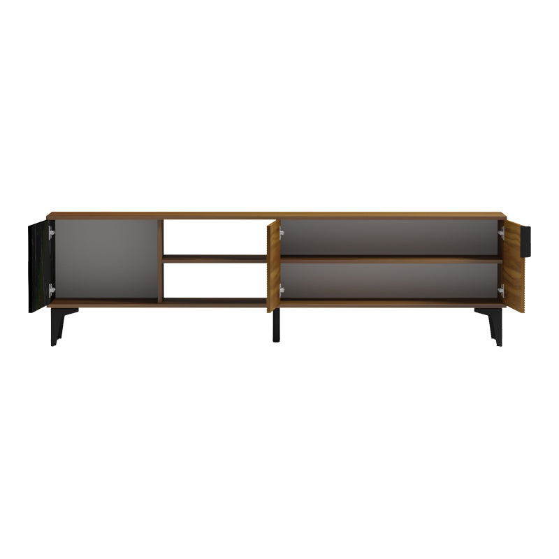 Comoda TV Riba tv cabinet, Nuc-Negru-Marmura, 180x34x51 cm