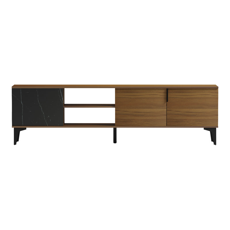Comoda TV Riba tv cabinet, Nuc-Negru-Marmura, 180x34x51 cm