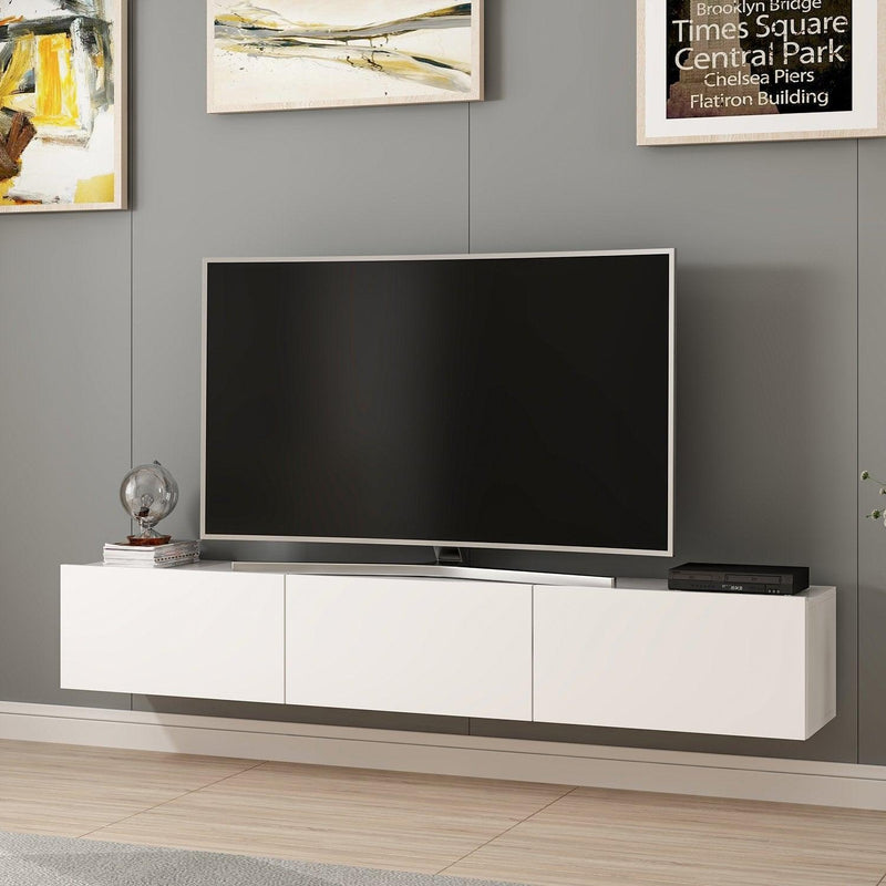 Comoda TV Rigel - White, Alb, 180x30x32 cm