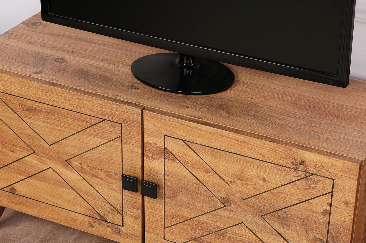 Comoda TV Roza, Lemn Natural, 100 x 54 x 35 cm