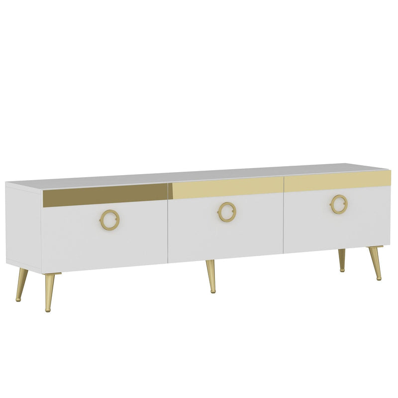 Comoda TV Safar - White, Alb, 45x30x150 cm