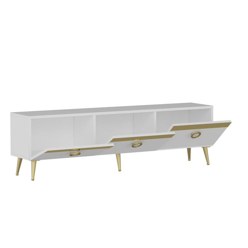 Comoda TV Safar - White, Alb, 45x30x150 cm