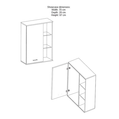 Comoda TV Salome LED, Nuc, 200x41x190 cm, perspectiva suplimentara