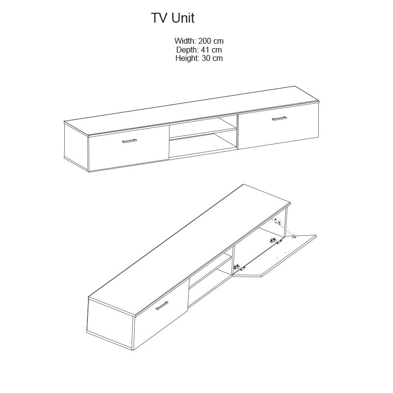 Comoda TV Salome LED, Nuc, 200x41x190 cm, foto produs