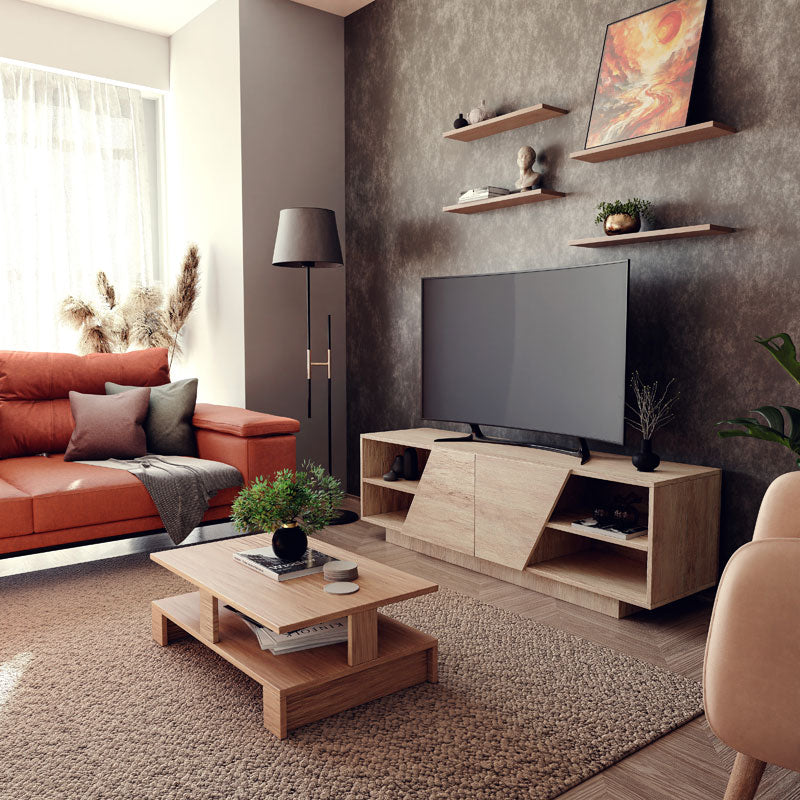 Comoda TV Stevie, Sonoma, 160x40x50 cm - Stejar