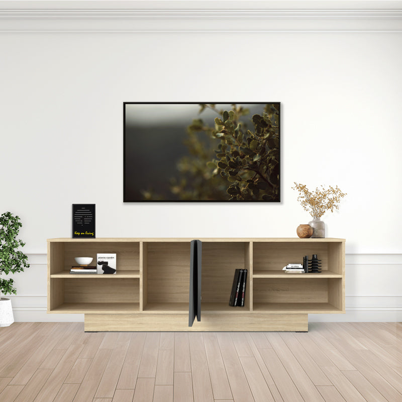 Comoda TV Stevie, Sonoma, 160x40x50 cm - Sonoma-Gri inchis